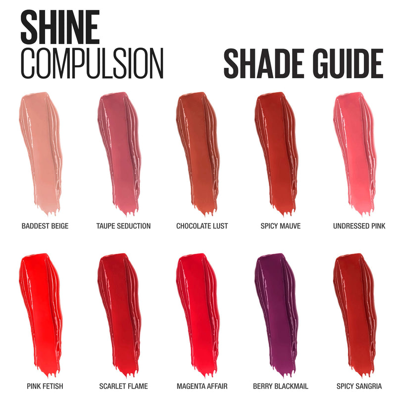 Maybelline New York Color Sensational Shine Compulsion Lipstick Makeup, Baddest Beige, 0.1 Ounce Maybelline New York