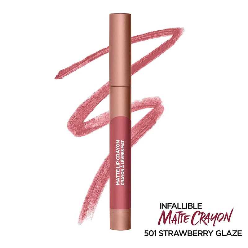 L'Oreal Paris Infallible Matte Lip Crayon, Strawberry Glaze (Packaging May Vary) L'Oreal Paris Store