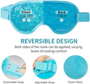 Cooling Ice Gel Eye Mask-Reusable Eye Masks, Sleeping Mask with Plush Backing for Headache, Puffiness, Migraine, Stress Relief (Blue) J JIMOO