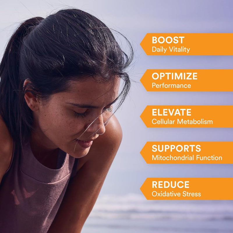 MitoQ Longevity Cellular Water Daily Powdered Drink Mix Natural Orange Flavor - Mitochondria-targeted Antioxidant - Cell Energy and Metabolism for Better Aging (Orange, 30 Packets) Infinity Warehouse