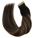 GOO GOO 22 Inch Tape in Hair Extensions Human Hair Natural Balck to Chestnut Brown Real Human Hair Extensions 20pcs 50g Remy Hair Extensions Straight GOO GOO Store