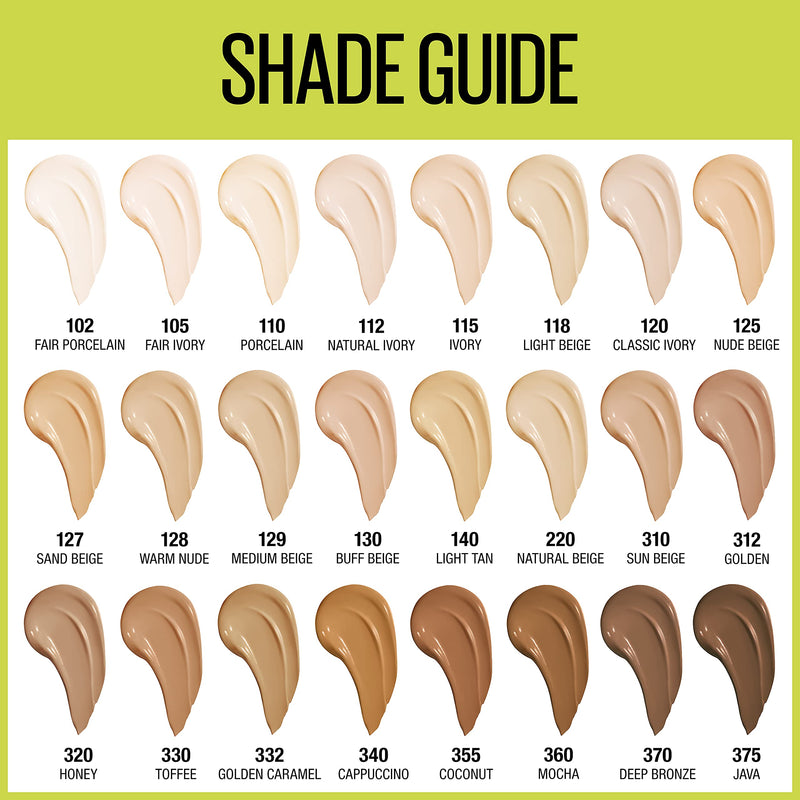 Maybelline New York Super Stay Full Coverage Liquid Foundation Makeup, 340 Cappuccino, 1 Fl Oz Maybelline New York