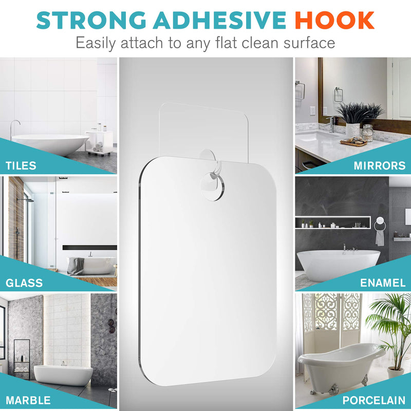 HONEYBULL Shower Mirror Fogless for Shaving - (Large 8x10in) Flat Anti Fog Mirror with Razor Holder for Shower, Mirrors, Shower Accessories, Bathroom Mirror, Bathroom Accessories, Holds Razors For Men HONEYBULL