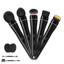 360° Electric Rotating Makeup Brush Set, 5 Vegan Brush Heads, Rechargeable Blending Face Brushes For Foundation, Blush, Powder, Bronzer, Contour, Highlight & Airbrush Finish, Flat Kabuki Brush Infinity Warehouse