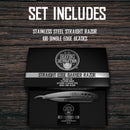 Straight Edge Barber Razor for Close Shaving - Professional Straight Blade Razor for Men with 100 Single Edge Blades- Mens Straight Razor Kit SHAVING REVOLUTION