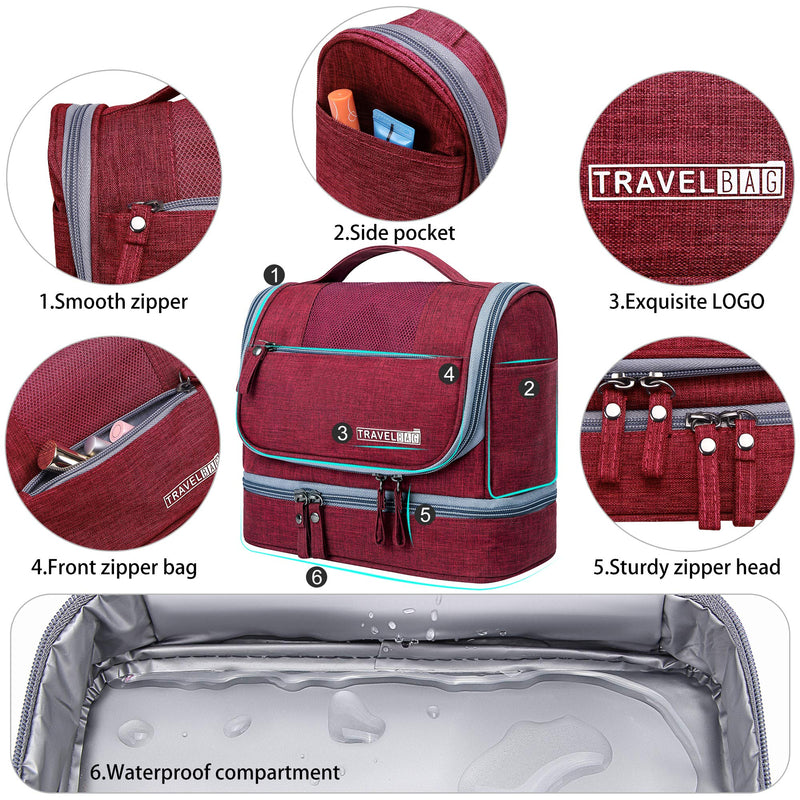 Hanging Travel Toiletry Bag Makeup Bag Waterproof Cosmetic Bag Bathroom Shower Storage Bag Dop Kit for Men Women JUMENG