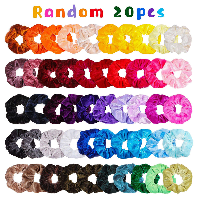 R HORSE 150 Pcs Velvet Hair Scrunchies Hair Snap Clips Set 20Pcs Velvet Hair Scrunchies 80Pcs Candy Color Snap Clips 50Pcs Mini Butterfly Claw Clips 90s Hair Barrettes Hair Accessories for Women Lady R HORSE