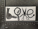 Hair Stylist Decal 4 Pack: Love, Heart, Comb and Scissors, Hair Life (Hairstylist Black, Small ~3.5") Slaced