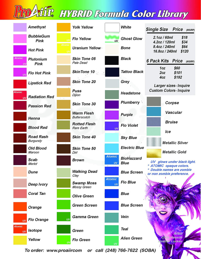 Face Painting Makeup – ProAiir Waterproof Makeup - 2.1 oz (60ml) Green ShowOffs Body Art