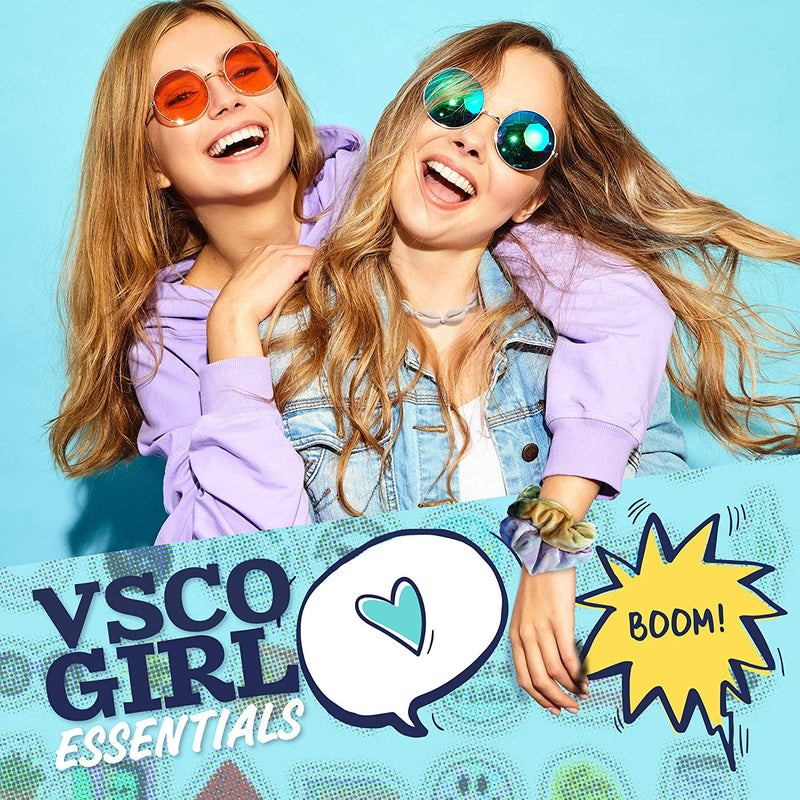 VSCO Girl Stuff - Flask Stickers, Reusable Straw & Teen Accessories Kit in a Cosmetic Bag Baby Mushroom