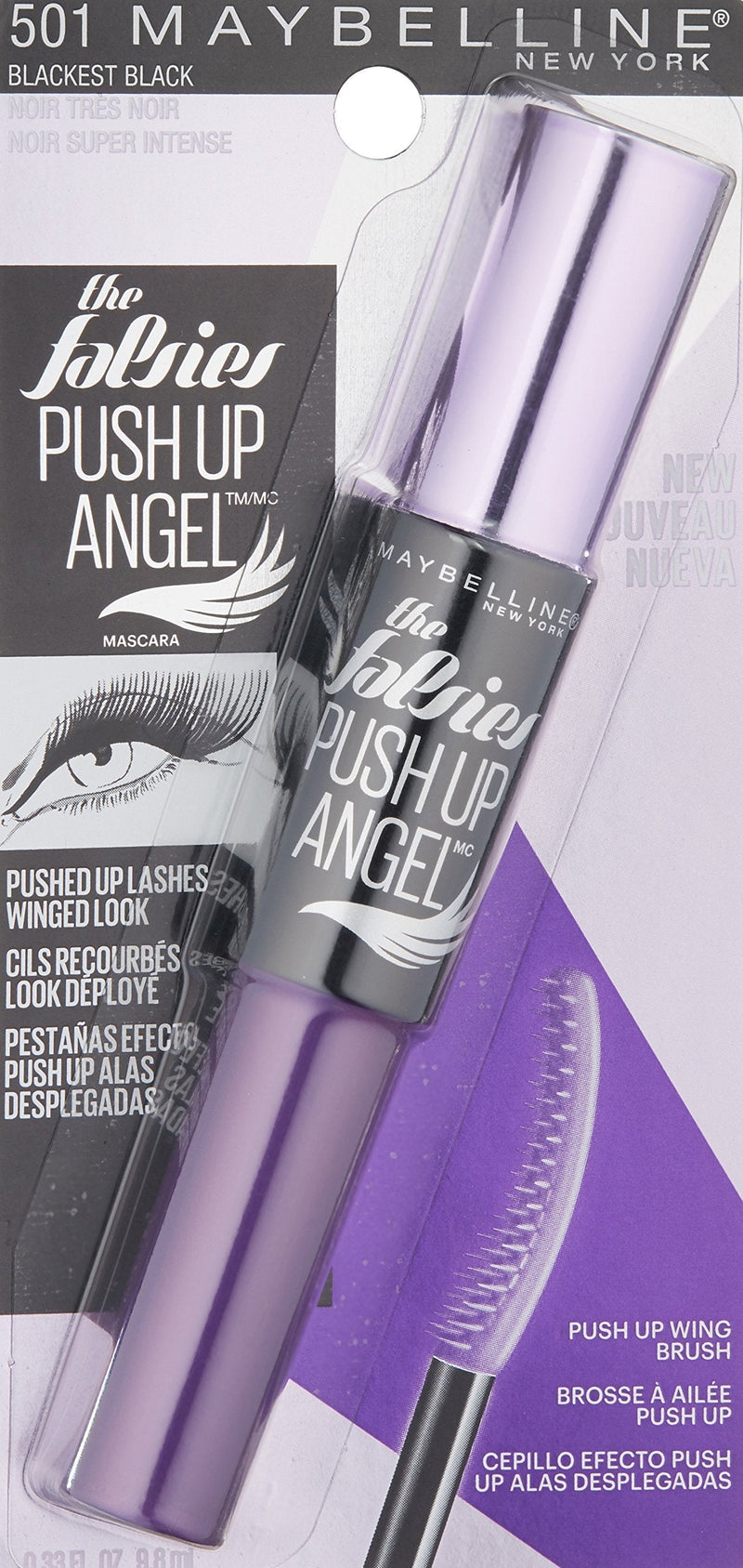 Maybelline New York The Falsies Push Up Angel Washable Mascara, Blackest Black, 0.33 fl. oz. Maybelline New York