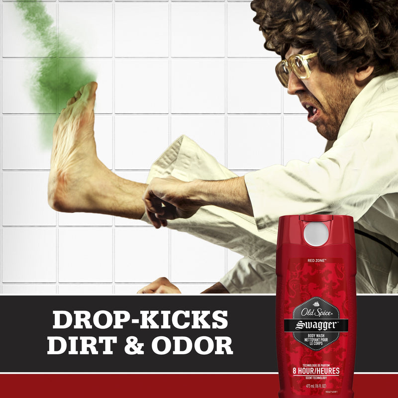 Old Spice Men's Body Wash, Swagger Scent, Red Collection 16 Fl Oz (Pack of 4) Old Spice