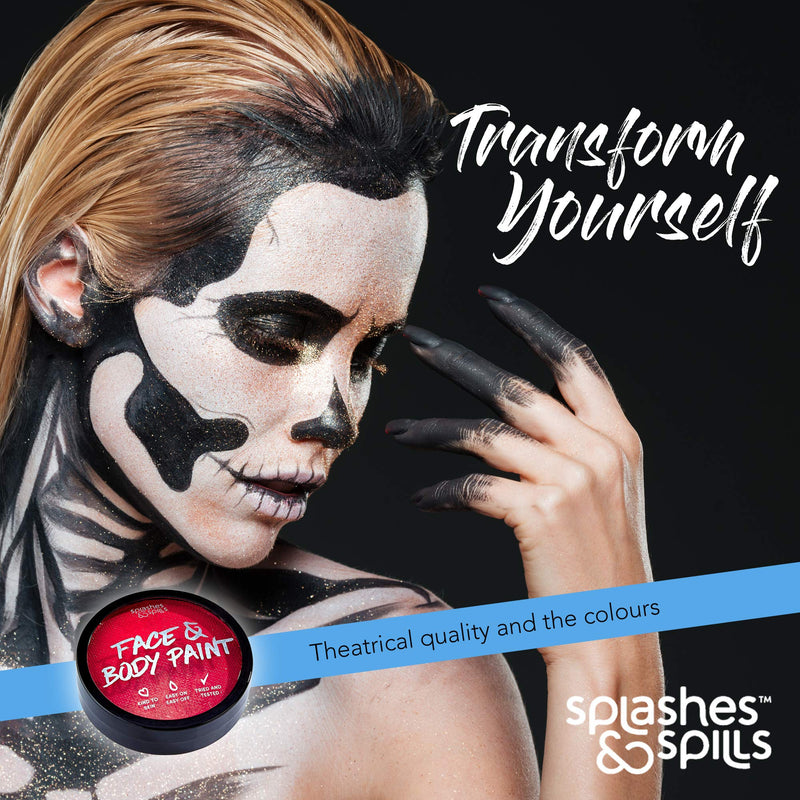 Water Activated Face and Body Paint - Red, 18g Cake Tub - Pretend Costume and Dress Up Makeup by Splashes & Spills splashes & spills