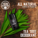 Natural Deodorant for Men - Aluminum Free Mens Deodorant. Odor Protection and Freshness with All Natural Tea Tree Deodorant for Men, 2-Pack Viking Revolution
