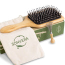 Boar Bristle Hair Brush Men Detangling Hair Brushes for Women Mens Paddle Brush Bamboo Wooden Bore Natural Hairbrush for Shine Soft Fine Hair Reduce Frizz Dry Improve Hair Texture Sonvera Store