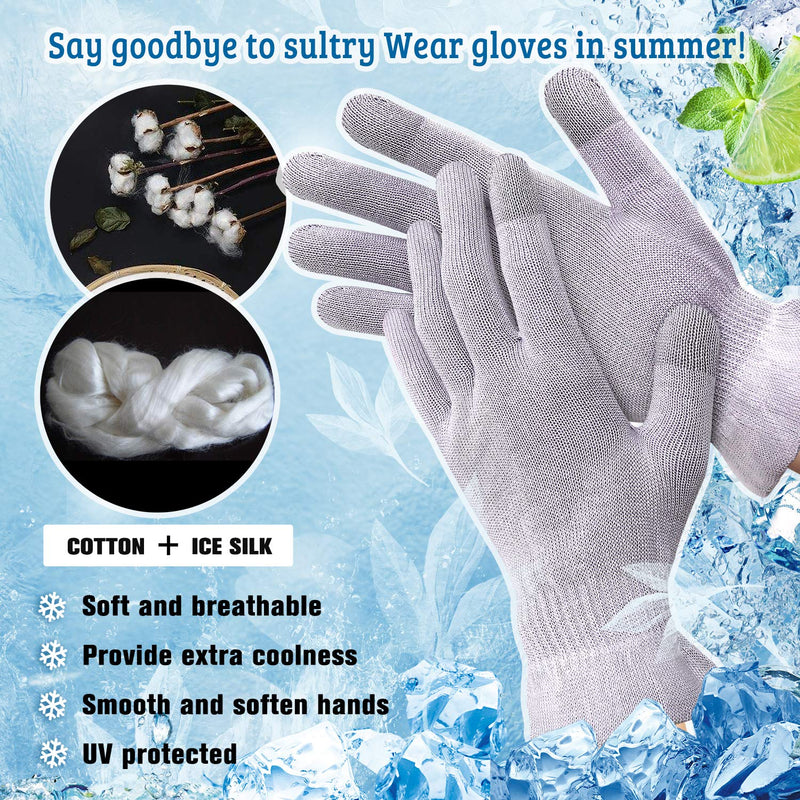 MIG4U Moisturizing Beauty Gloves Touchscreen Overnight Sleeping Glove for Women Dry Hands, Nighttime Lotion, Eczema, SPA, Cosmetic Treatment, grey purple 6 pairs size l/xl MIG4U