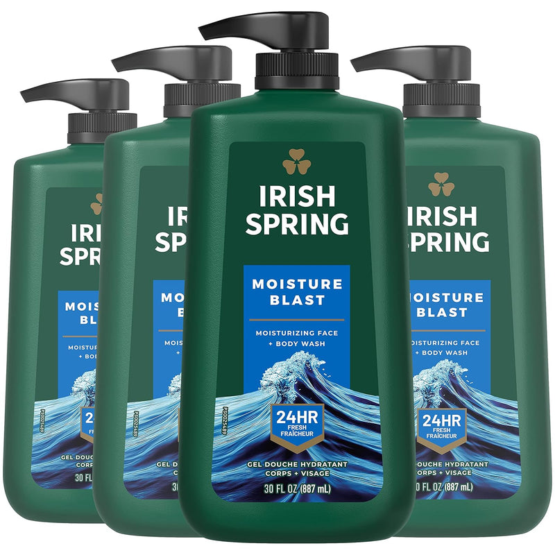 Irish Spring Original Clean Body Wash, 30 Oz Pump (Pack of 4) Infinity Warehouse