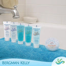 BERGMAN KELLY Travel Size Shampoo & Conditioner 2 in 1 (1 Fl Oz, 100 PK, Tropical Waterfall), Delight Your Guests with Invigorating and Refreshing Shampoo Amenities, Small Hotel Toiletries in Bulk BERGMAN KELLY
