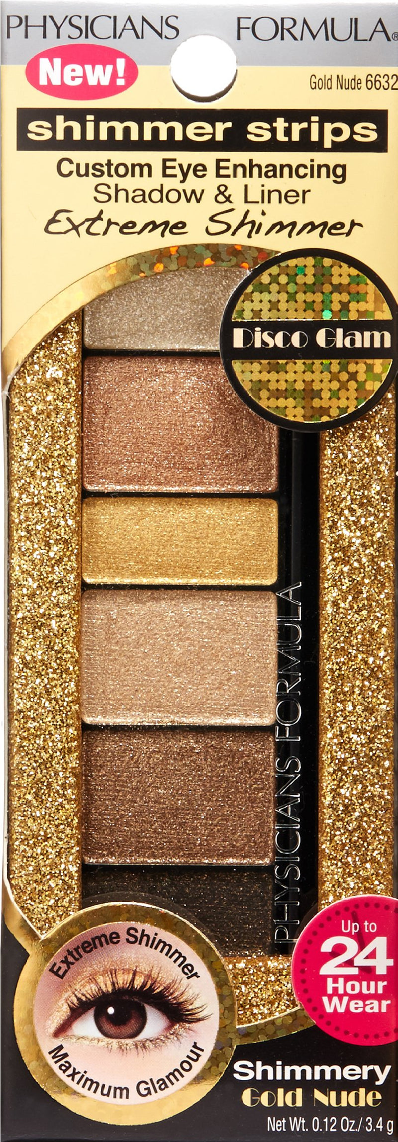 Physicians Formula Strips Custom Eye Enhancing Extreme Shimmer Shadow and Liner Disco Glam, Gold Nude, 0.12 Ounce Physicians Formula