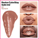 Revlon ColorStay Satin Ink Liquid Lipstick, Longwear Rich Lip Colors, Formulated with Black Currant Seed Oil, 001 Your Go-To, 0.17 fl. oz. REVLON