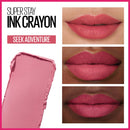 Maybelline Super Stay Ink Crayon Lipstick, Precision Tip Matte Lip Crayon with Built-in Sharpener, Longwear Up To 8Hrs, Seek Adventure, Warm Pink, 0.04 oz Maybelline New York
