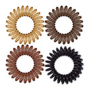 Kitsch Spiral Hair Ties, Coil Hair Ties, Phone Cord Hair Ties, Ponytail Hair Coils No Crease, Headband - 8 pcs (Brunette) Kitsch
