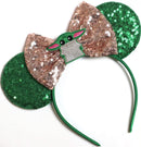 CLGIFT Baby Yoda Minnie Ears,Pick your color, Star Wars Minnie Ears, Silver gold blue minnie ears, Rainbow Sparkle Mouse Ears,Classic Red Sequin Minnie Ears (Baby Yoda) CLGIFT Store