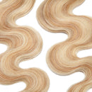 20 PCS Rooted Tape In Hair Extensions Real Human Hair Invisible Seamless Skin Weft Body Wave Highlight Double Side Tape Hair Extensions Natural Wavy (24'',50g/20pcs,