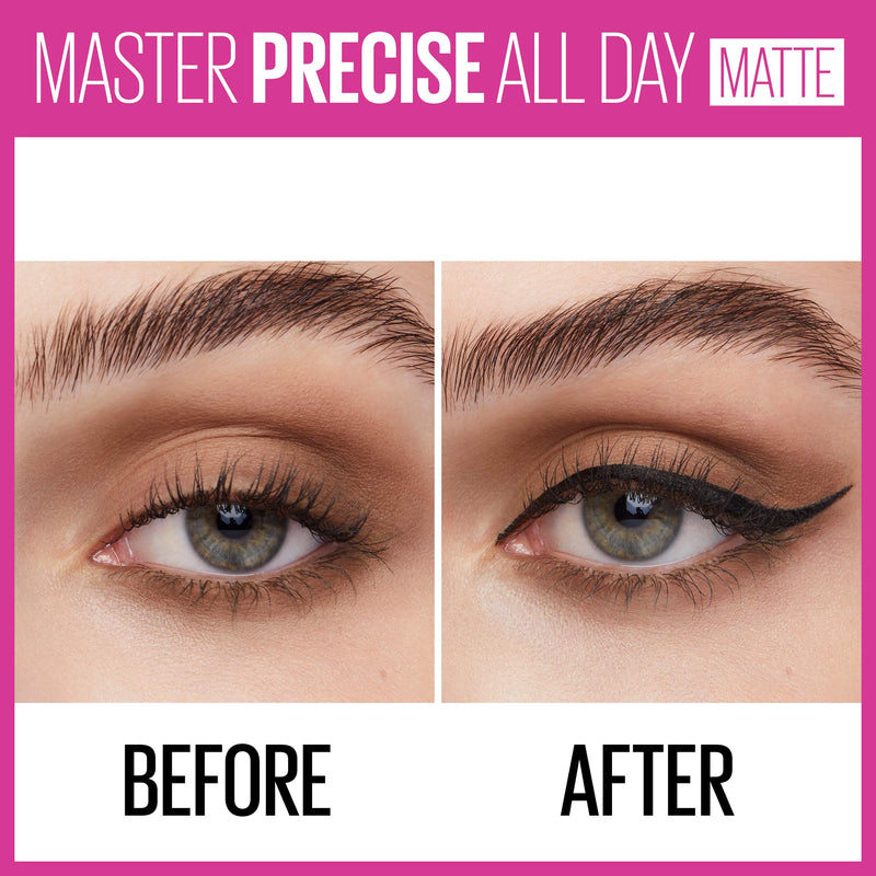 Maybelline Eyestudio Master Precise All Day Liquid Eyeliner, Matte Black, 0.034 Ounce Maybelline New York