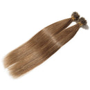 U Tip Pre Bonded Remy Human Hair Extensions 100 Strands Per Package Nail Tip Italian Keratin Fushion Hairpiece Long Straight Silky For Women
