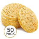 Facial Sponges 100% Natural Compressed Cellulose (50 Count Pack) | Eco-Friendly & Reusable | Makeup Remover Pads/Sponge | Exfoliating Facial Wash/Scrub & Skin Cleanser Shopper Goods
