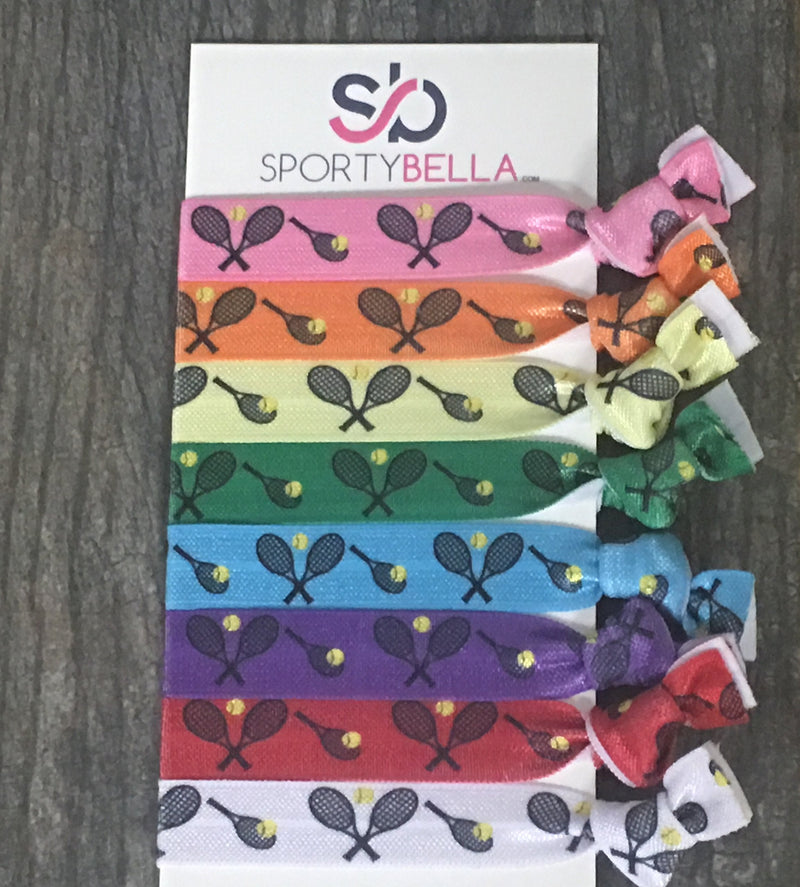 Infinity Collection Tennis Hair Hair Ties, Tennis Hair Accessories, No Crease Tennis Hair Elastics Set, for Girl Tennis Players Infinity Collection
