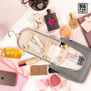 Premium Small Hanging Travel Toiletry Bag for Women and Men, Hygiene Bag, Bathroom and Shower Organizer Kit with Elastic Band Holders for Toiletries, Cosmetics, Makeup, Brushes BOACAY Store
