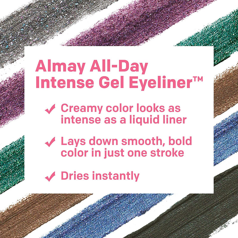 Almay AllDay Intense Gel Eyeliner, Longlasting, Waterproof FadeProof Creamy HighPerforming EasytoSharpen Liner Pencil oz, 130 Pure Plum, 0.028 Ounce Almay