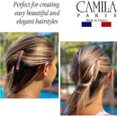 Camila Paris CP2912 French Side Combs Large 2 Pack Curved, Nude Flexible Durable Cellulose Hair Combs, Strong Hold Grip Hair Clips for Women, No Slip Styling Girls Hair Accessories, Made in France Camila Store