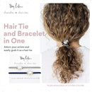 By Lilla Halo Elastic Hair Ties and Bracelets | Set of Two Hair Tie-Bracelets | Hair Accessories for Women | No Crease Hair Ties & Women’s Bracelets | Gold (Silver/Navy) By Lilla