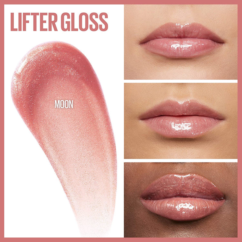 Maybelline Lifter Gloss Lip Gloss Makeup With Hyaluronic Acid, Hydrating, High Shine, Hydrated Lips, Fuller-Looking Lips, 003 MOON, 0.18 Fl Oz Maybelline New York
