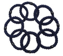 L. Erickson Grab & Go Ponytail Holders, Navy, Set of Eight - Exceptionally Secure with Gentle Hold L. Erickson