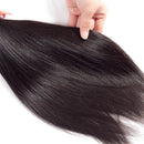 ALLRUN Brazilian Straight Virgin Hair 3 Bundles with Closure Free Part 4×4 Lace Closure with Bundles 100% Virgin Human Hair Extensions (12 14 16+10 Free Part) ALLRUN Store