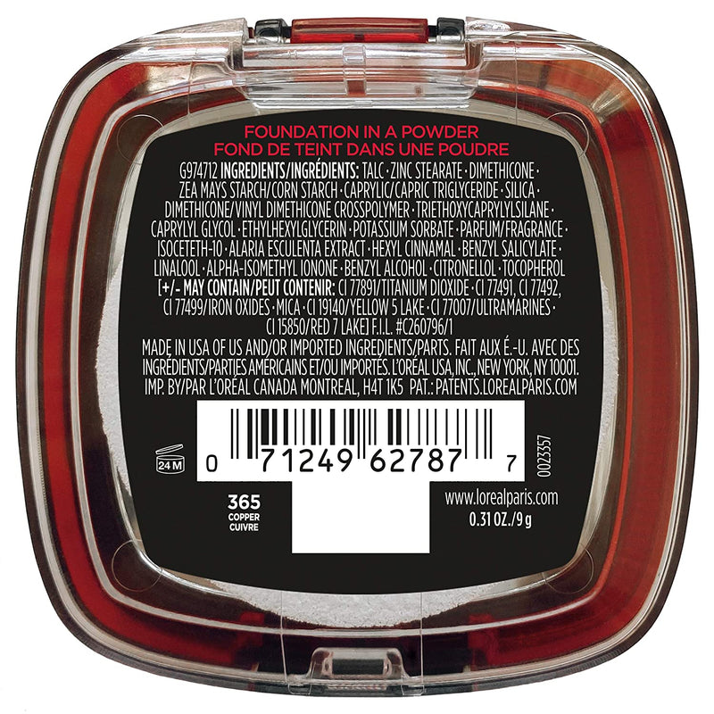 L'Oreal Paris Infallible Fresh Wear Foundation in a Powder Up to 24H Wear oz, 365 Copper, 0.31 Fl Oz L'Oreal Paris Store