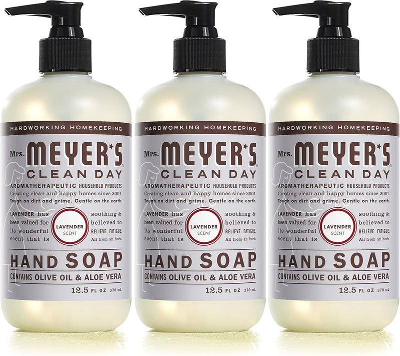 MRS. MEYER'S CLEAN DAY Hand Soap, Made with Essential Oils, Biodegradable Formula, Lavender, 12.5 fl. oz - Pack of 3 Infinity Warehouse