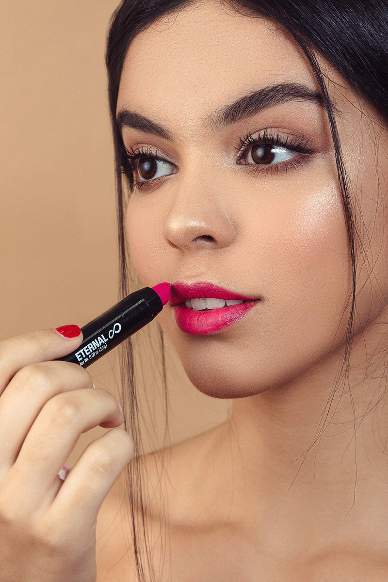 Eternal Forever Matte Lipstick Collection – Anti-Feathering, Creamy, Longwear Professional Makeup with Velvet Finish – Modern Colors and Shades with Strong Pigments (Hot Pink) Eternal