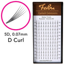 Professional Premade Fans for Lash Extensions – Handmade Russian Volume Lash Fan Tray – Natural Look, Cruelty-Free Mink Lashes for False Eyelash Extension Kit by Fabu, Matte Black, 5D 0.07 D-curl 9mm Fabu