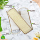 Premium Natural Egyptian Shower Loofah Sponge and Back Scrubber Back Bundle, Exfoliating Shower Loofah Body Scrubbers Buff Away Dead Skin for Smoother, More Radiant Appearance ALMOONI