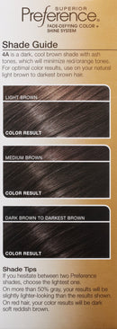 L'Oreal Paris Superior Preference Fade-Defying + Shine Permanent Hair Color, 4A Dark Ash Brown, Pack of 1, Hair Dye L'Oreal Paris