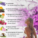 Cleverfy Aromatherapy Shower Steamers - Pack of 6 Shower Bombs. Purple Waves Set: Lavender, Cocoa & Orange, Bergamot & Mandarin, Pomegranate & Rose, Peony & Pear, Lemongrass & Coconut 8.46 OZ CLEVERFY