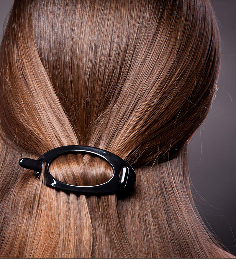 Camila Paris CP2318 French Hair Barrette Clip, Flexible Ponytail Holder No Metal Parts, Strong Hold Grip Hair Clips for Women, No Slip and Durable Styling Girls Hair Accessories, Made in France Camila
