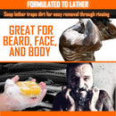 Tame's Orange Walnut Beard Soap - Works as a Natural Beard Wash - Shampoo and Conditioner - Exfoliating Face and Body Scrub - 3 PACK SET of (5oz bars) TAME THE WILD MAKE YOUR BEARD BEHAVE Store