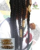 Masai Native Dreadlock Beads Cuffs Clips 3 Pc. Set 4cm (GOLD) Masai