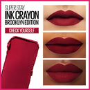 Maybelline New York SuperStay Ink Crayon Matte Long Wear & Lasting Lipstick Makeup, with Built-in Sharpener, 125 Check Yourself, 0.04 Oz Maybelline New York